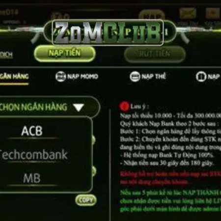 Cách Nạp Tiền Zomclub